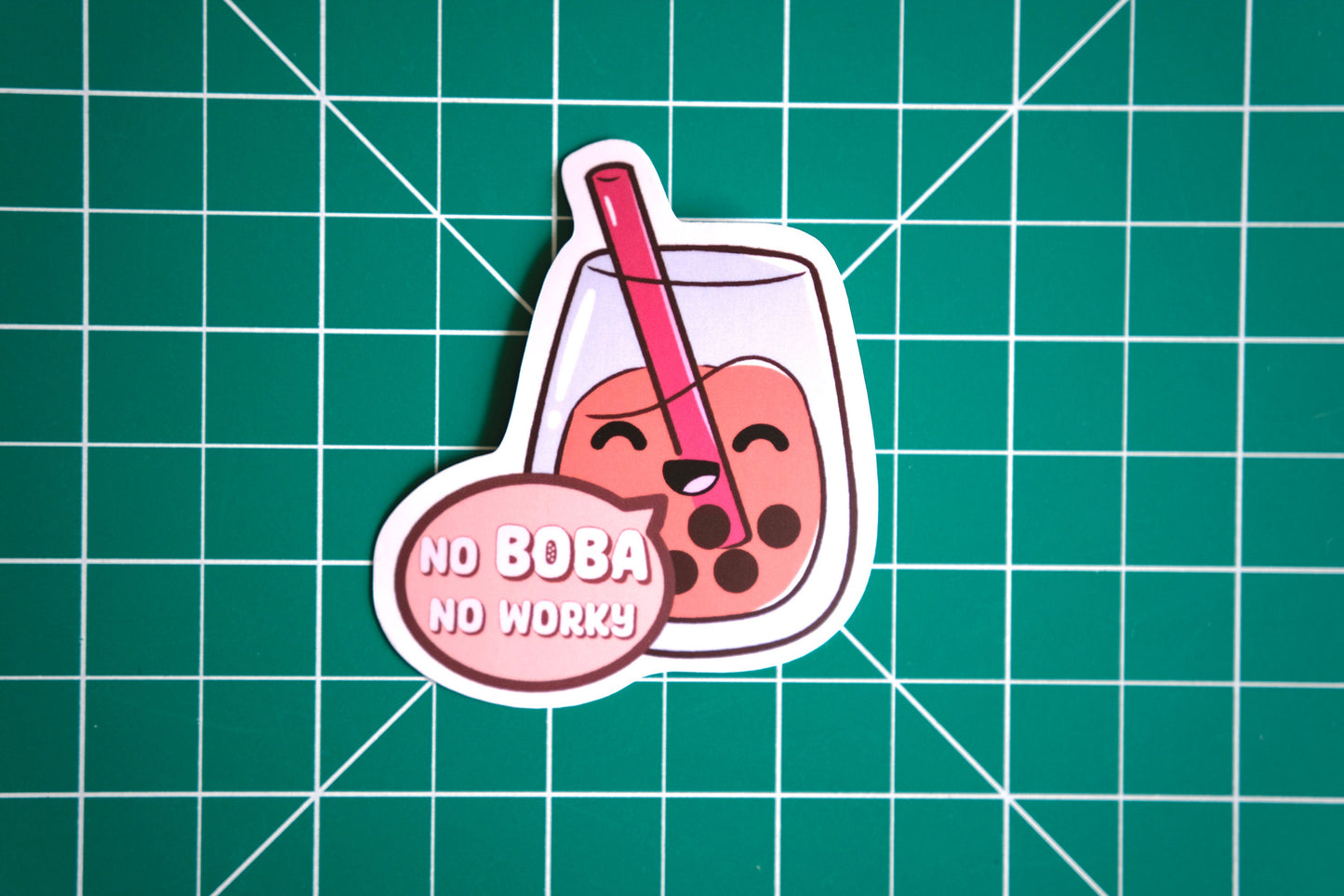 Boba Vinyl Sticker, Matte Kawaii Medical Stickers