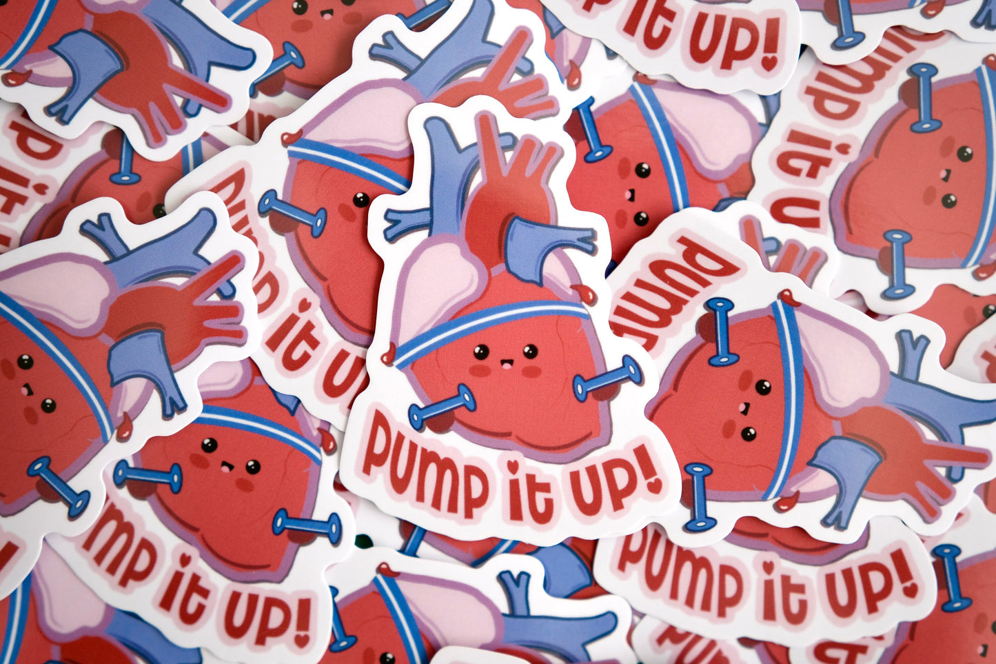 Cardiac "Pump it Up" Vinyl Sticker, Cute Nurse Stickers