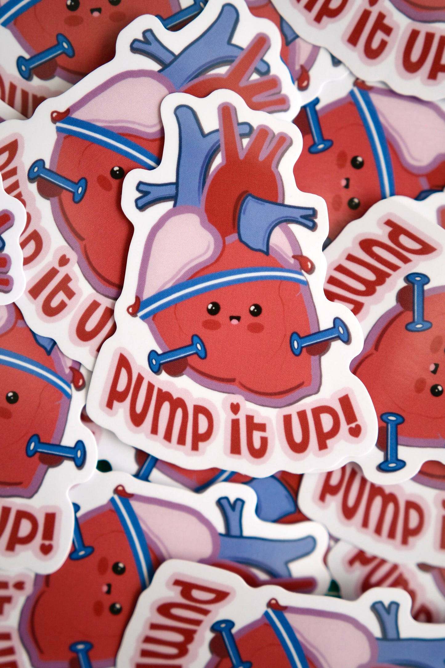 Cardiac "Pump it Up" Vinyl Sticker, Cute Nurse Stickers