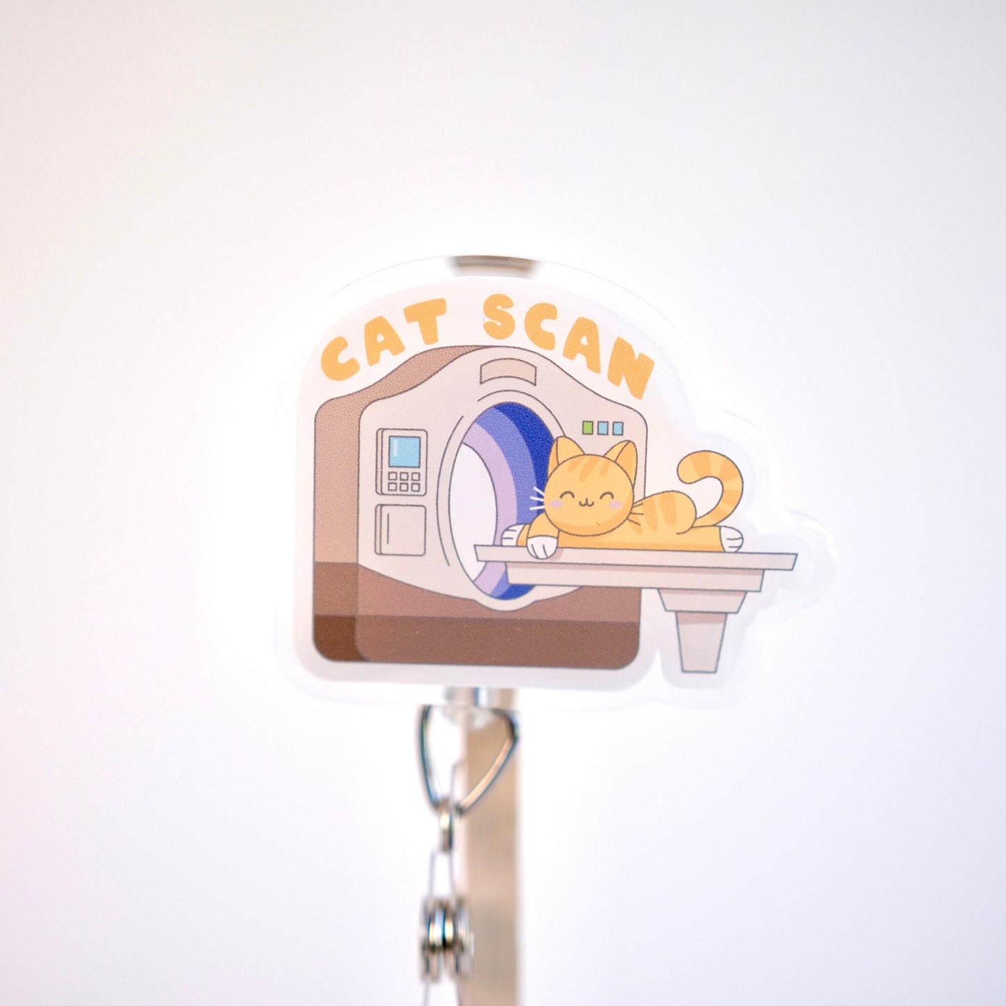 Cute Cat Scan Nurse Badge Reel, Nursing Badge Reel
