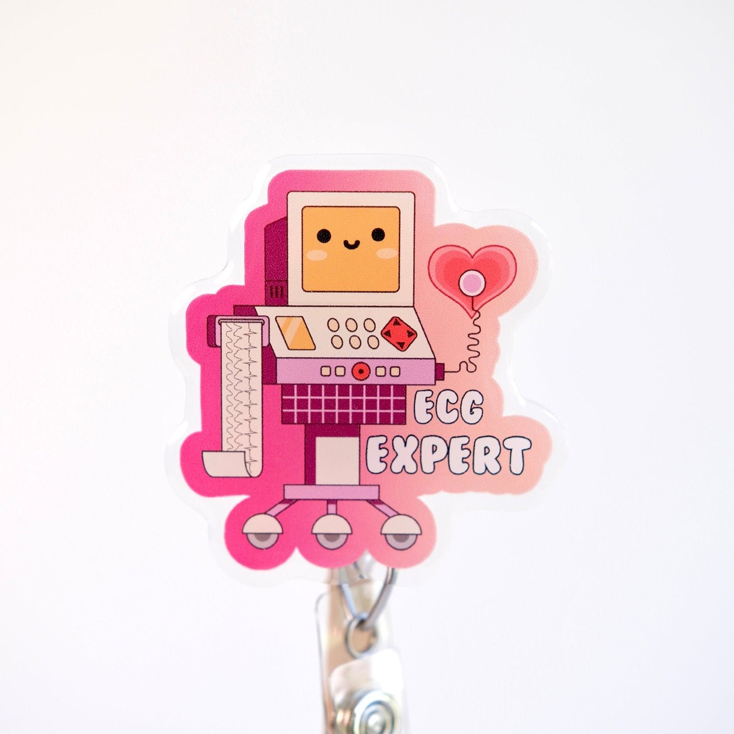 Cute ECG Machine Nurse Badge Reel, Custom Badge Reel