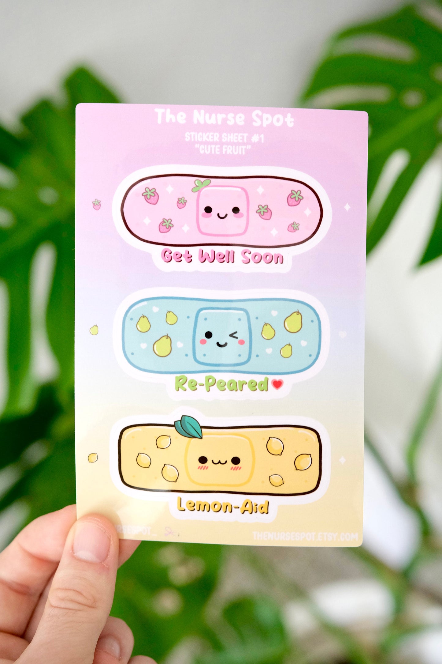 Cute Fruit Sticker Sheet - Cute Nurse Stickers