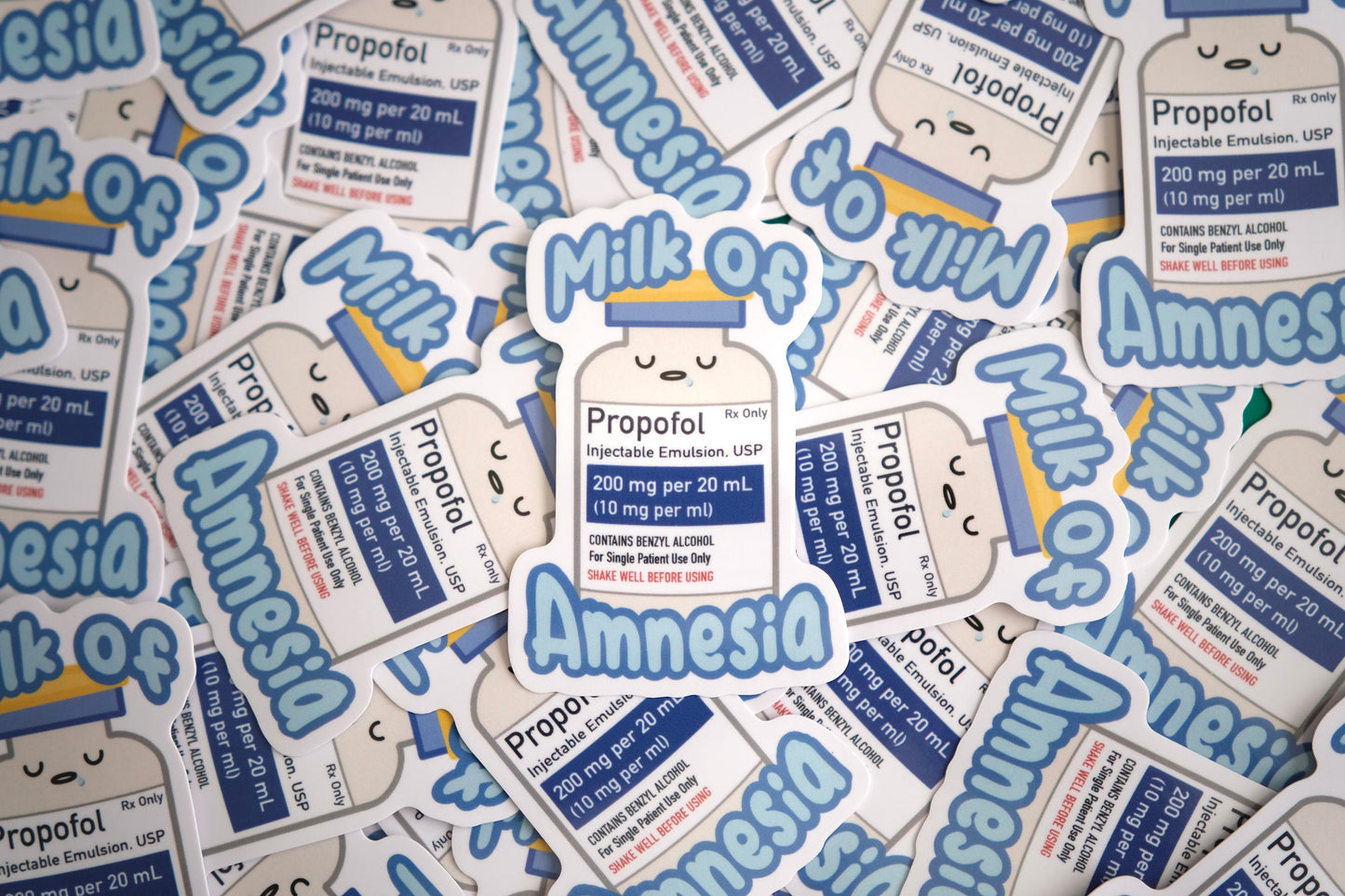 Milk of Amnesia Vinyl Cute Nurse Stickers, Nursing Sticker