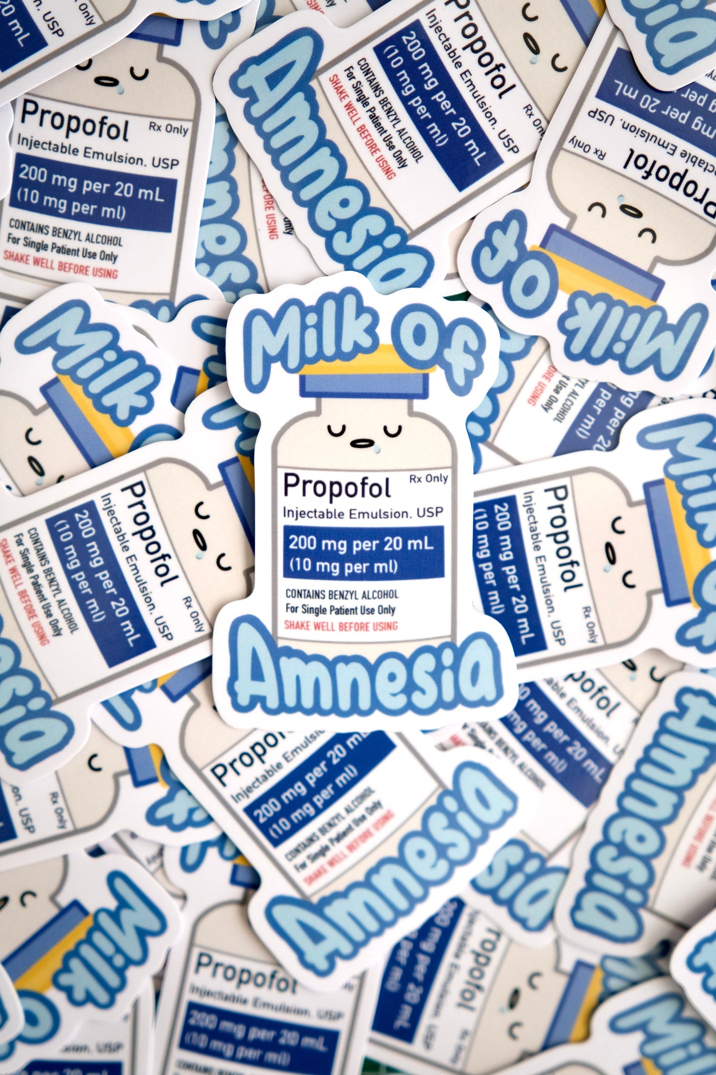 Milk of Amnesia Vinyl Cute Nurse Stickers, Nursing Sticker