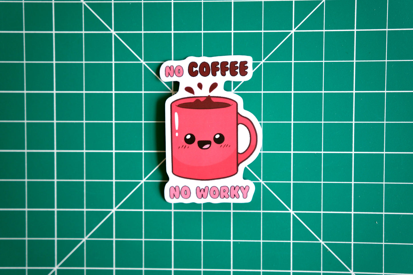 No Coffee No Worky Vinyl Sticker, Cute Nurse Stickers