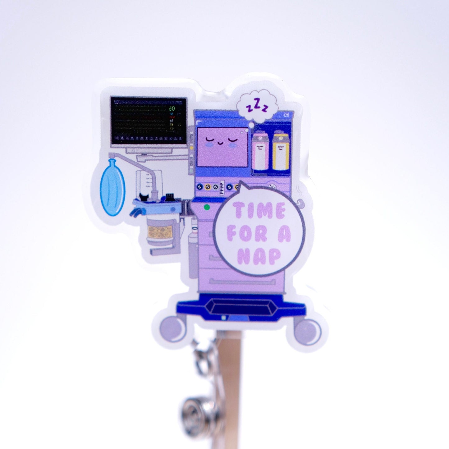 Personalized Anesthesia Machine Acrylic Nurse Badge Reel