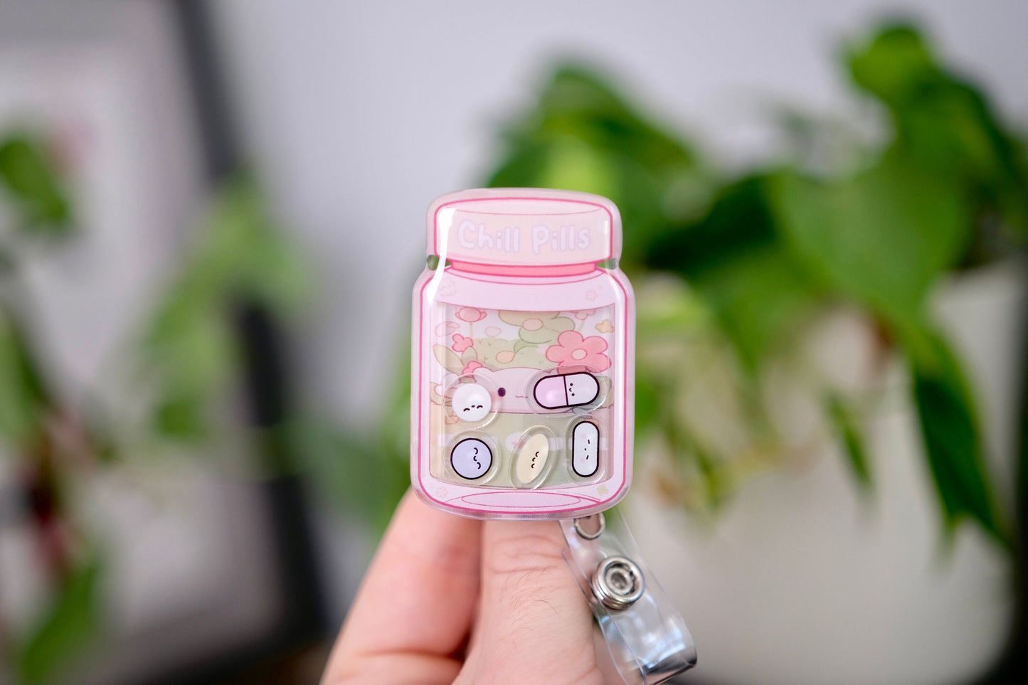 Personalized Chill Pills Shaker Nurse Badge Reel