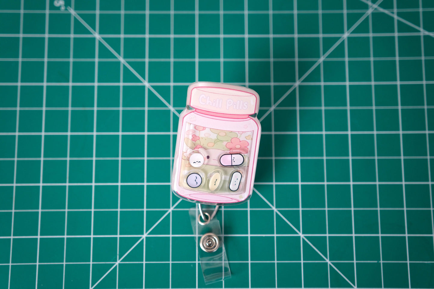 Personalized Chill Pills Shaker Nurse Badge Reel