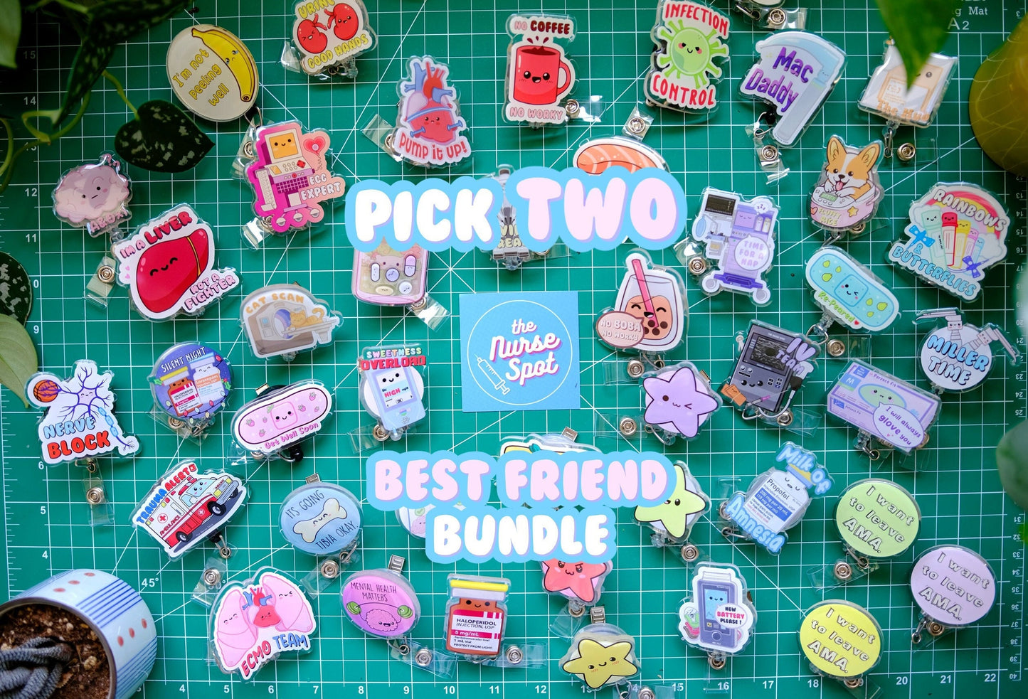 Pick 2 Personalized Nurse Badge Reels - "Best Friend Bundle"