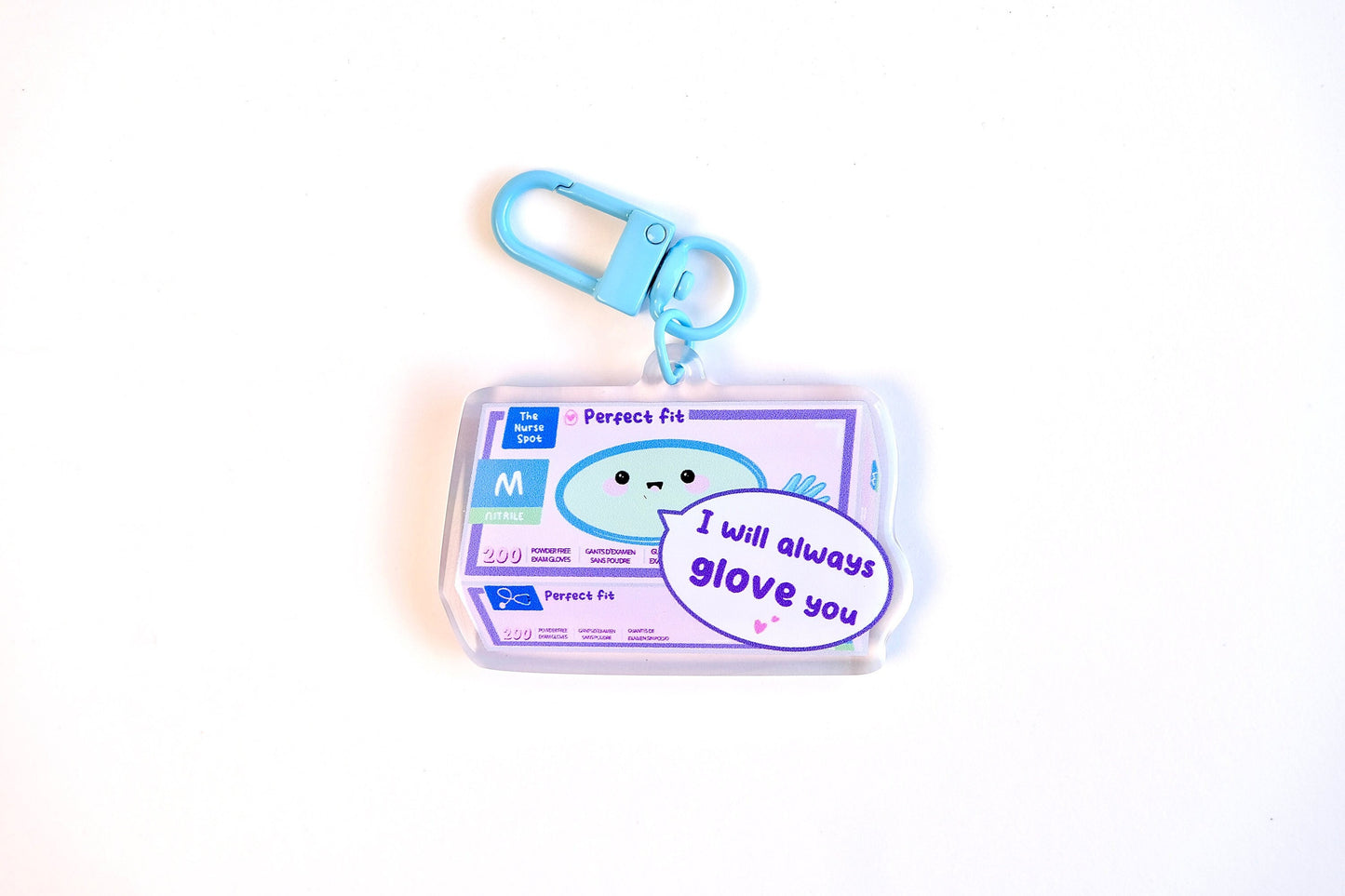 Glove You Keychain, Cute Nurse Pin, Nursing Keychain, Nursing Student Gifts, RN, LPN, Kawaii Keychain