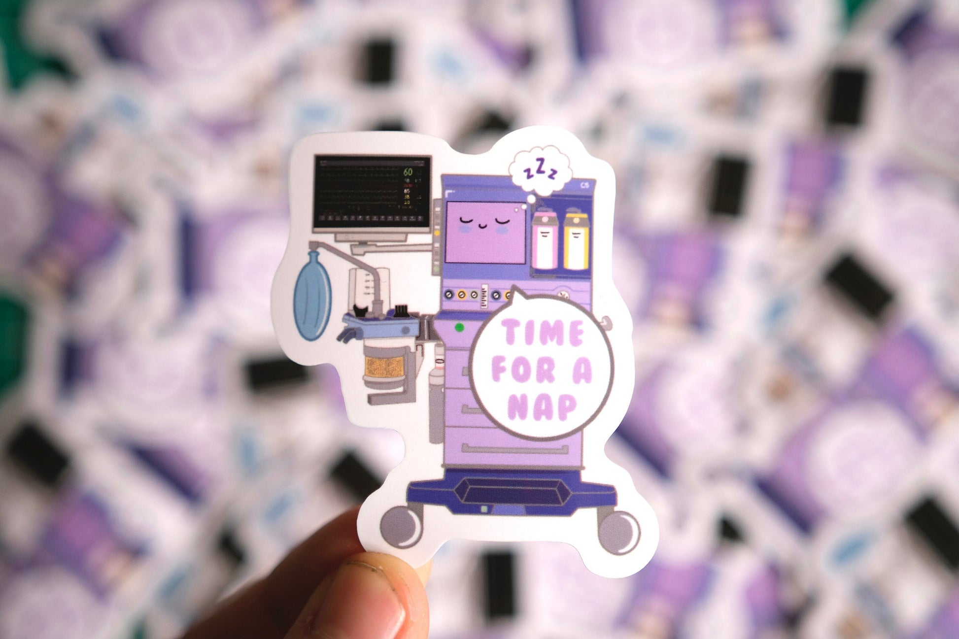 Anesthesia Machine Vinyl Sticker - Cute nurse stickers