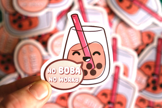 Boba Vinyl Sticker, Matte Kawaii Medical Stickers