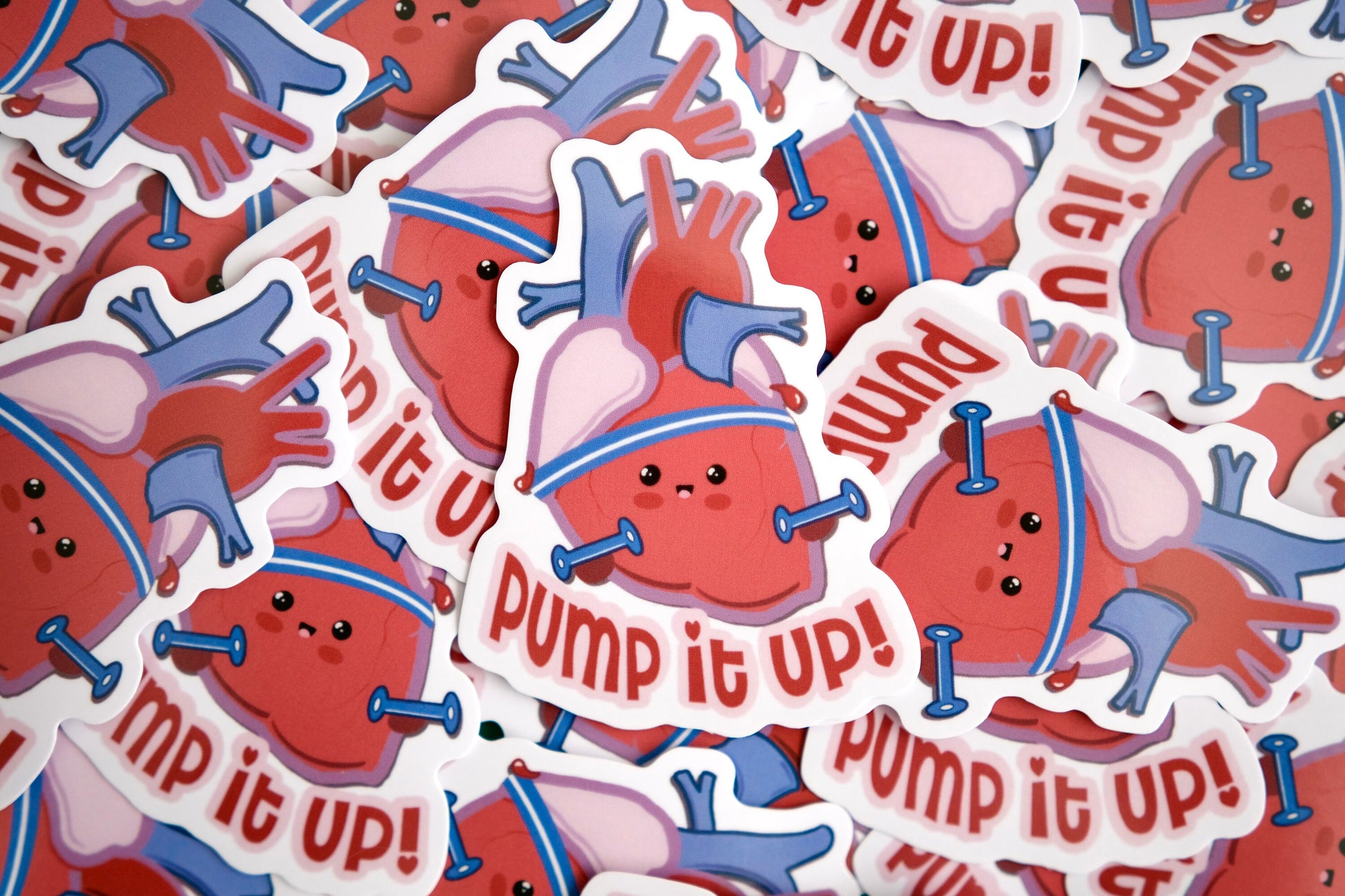 Cardiac "Pump it Up" Vinyl Sticker, Cute Nurse Stickers