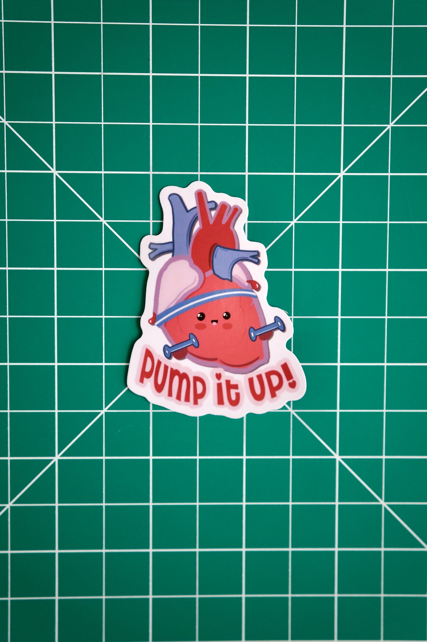 Cardiac "Pump it Up" Vinyl Sticker, Cute Nurse Stickers