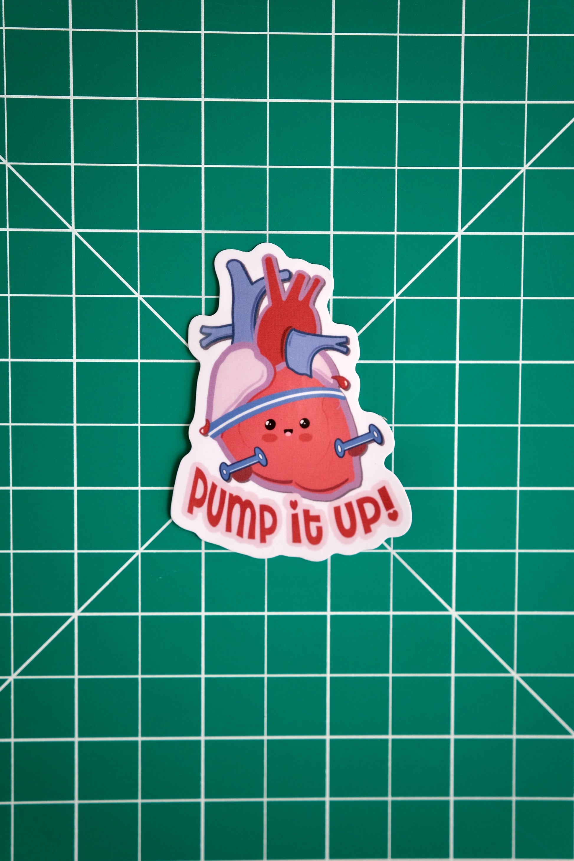 Cardiac "Pump it Up" Vinyl Sticker, Cute Nurse Stickers