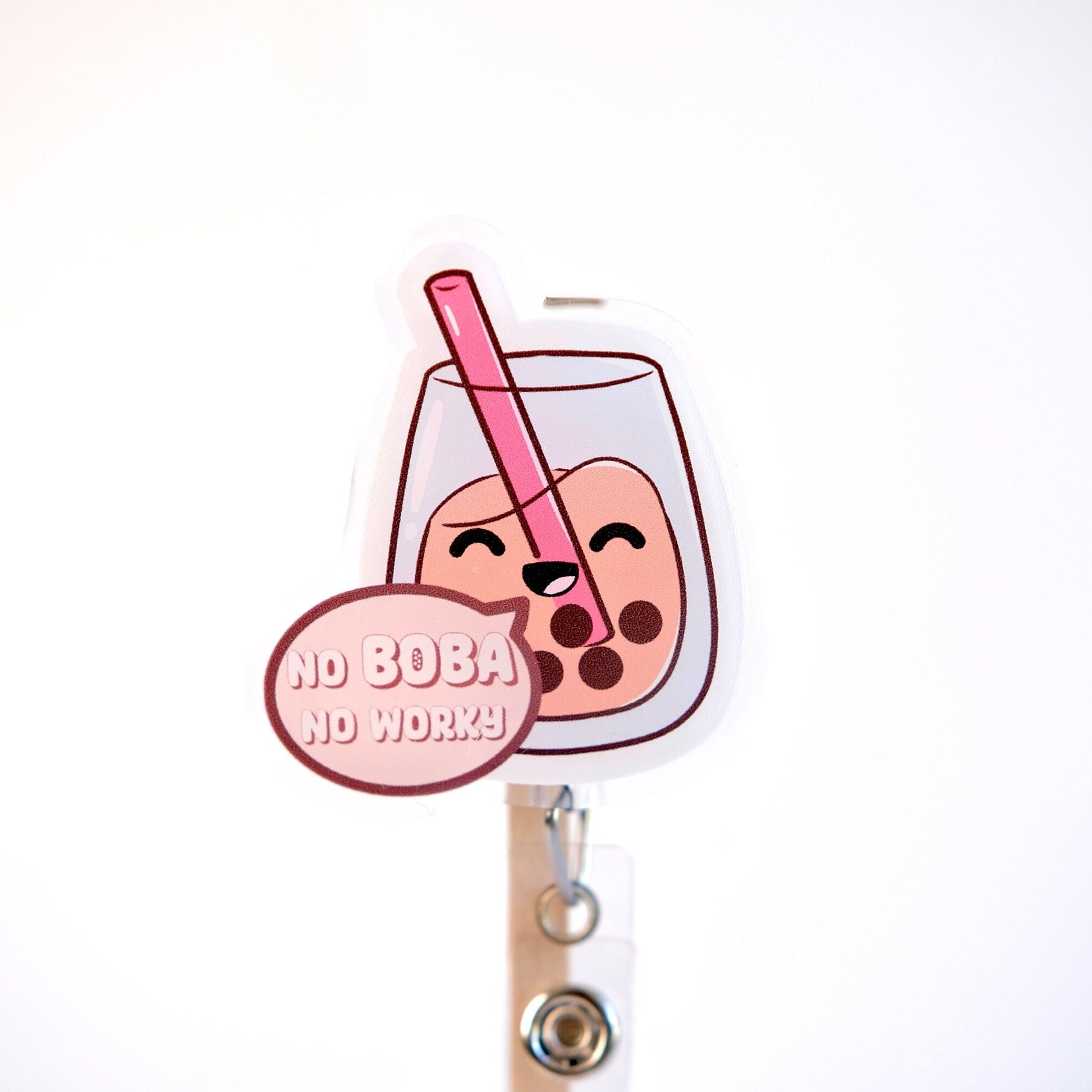 Cute Boba Custom Nurse Badge Reel