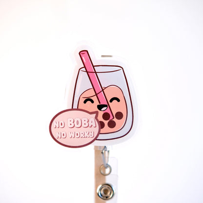 Cute Boba Custom Nurse Badge Reel