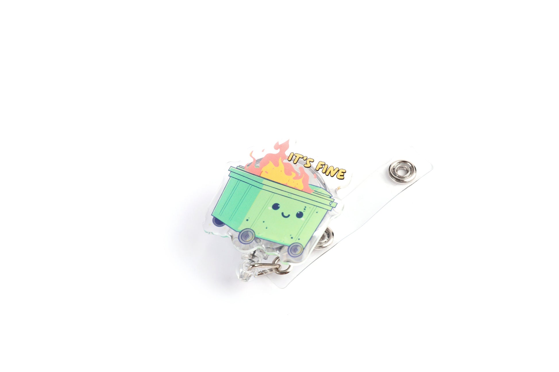Cute Dumpster Fire Badge Reel - Custom Nurse Badge Reel