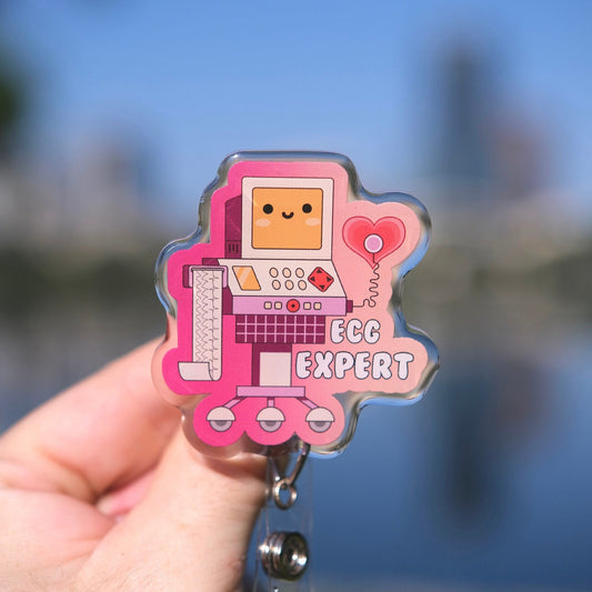 Cute ECG Machine Nurse Badge Reel, Custom Badge Reel