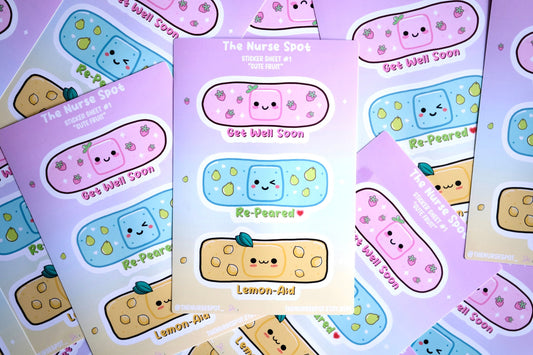 Cute Fruit Sticker Sheet - Cute Nurse Stickers
