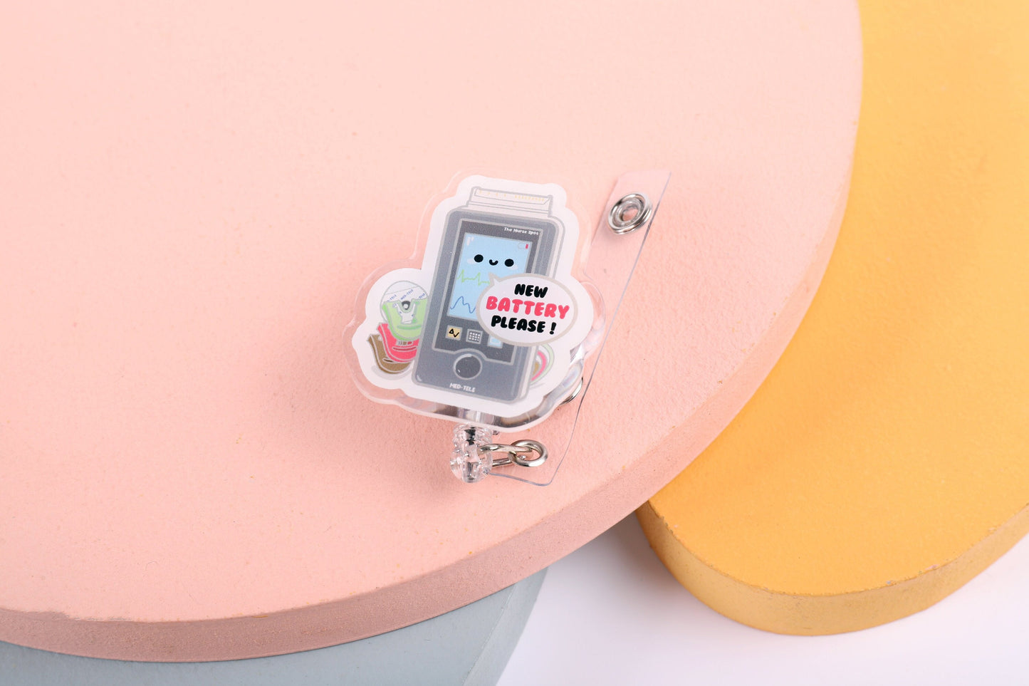 Cute Heart Monitor Nurse Badge Reel - Retractable Nurse Badge