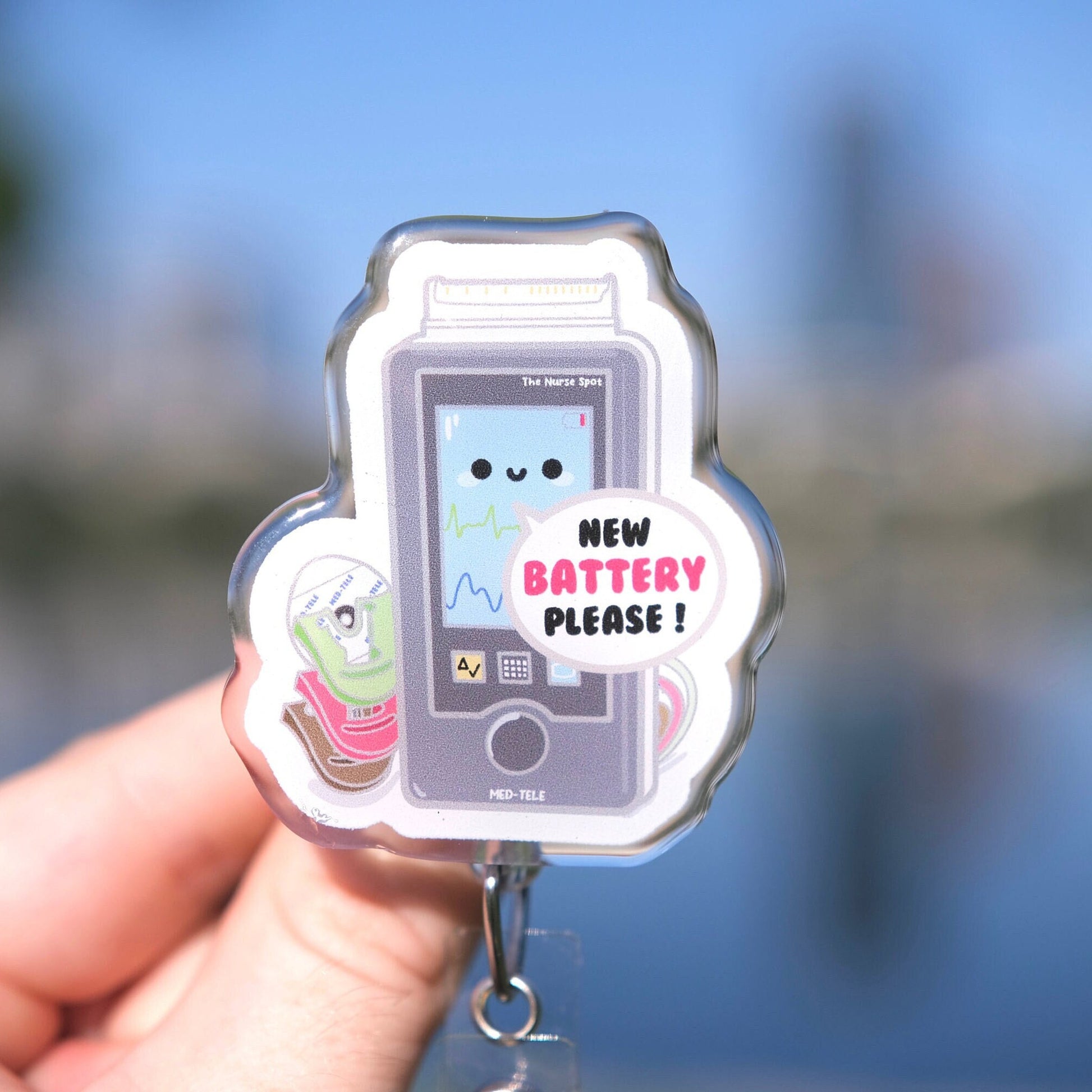 Cute Heart Monitor Nurse Badge Reel - Retractable Nurse Badge