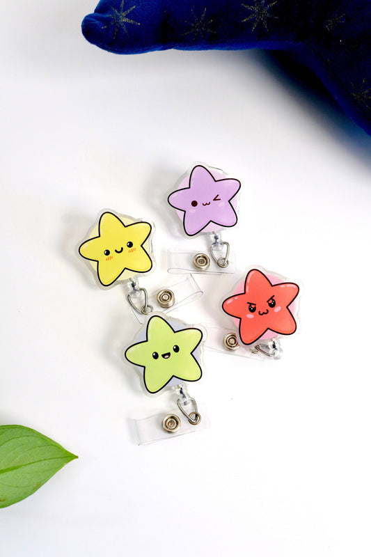 Cute Kawaii Star Nurse Badge Reel