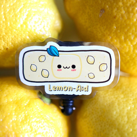 Cute Lemon Aid Badge Reel, Nursing Badge Reel