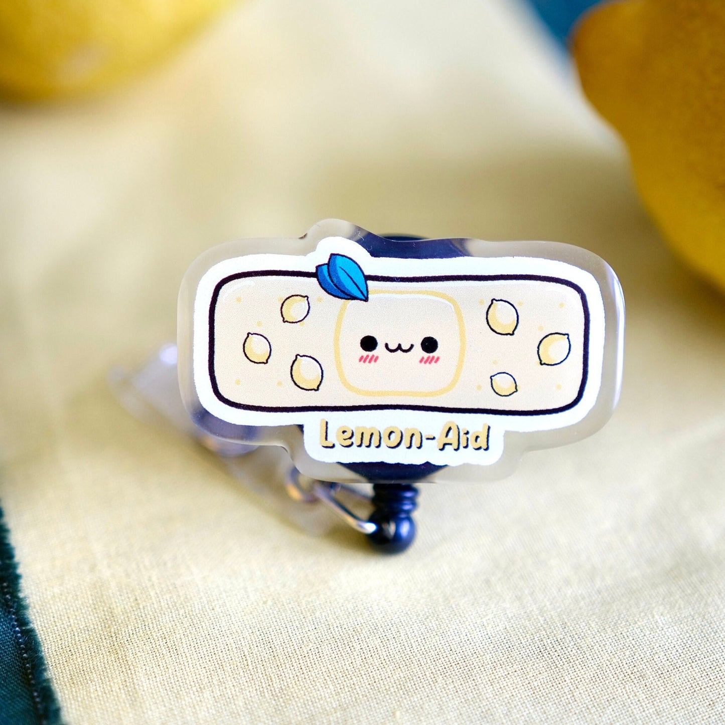 Cute Lemon Aid Badge Reel, Nursing Badge Reel