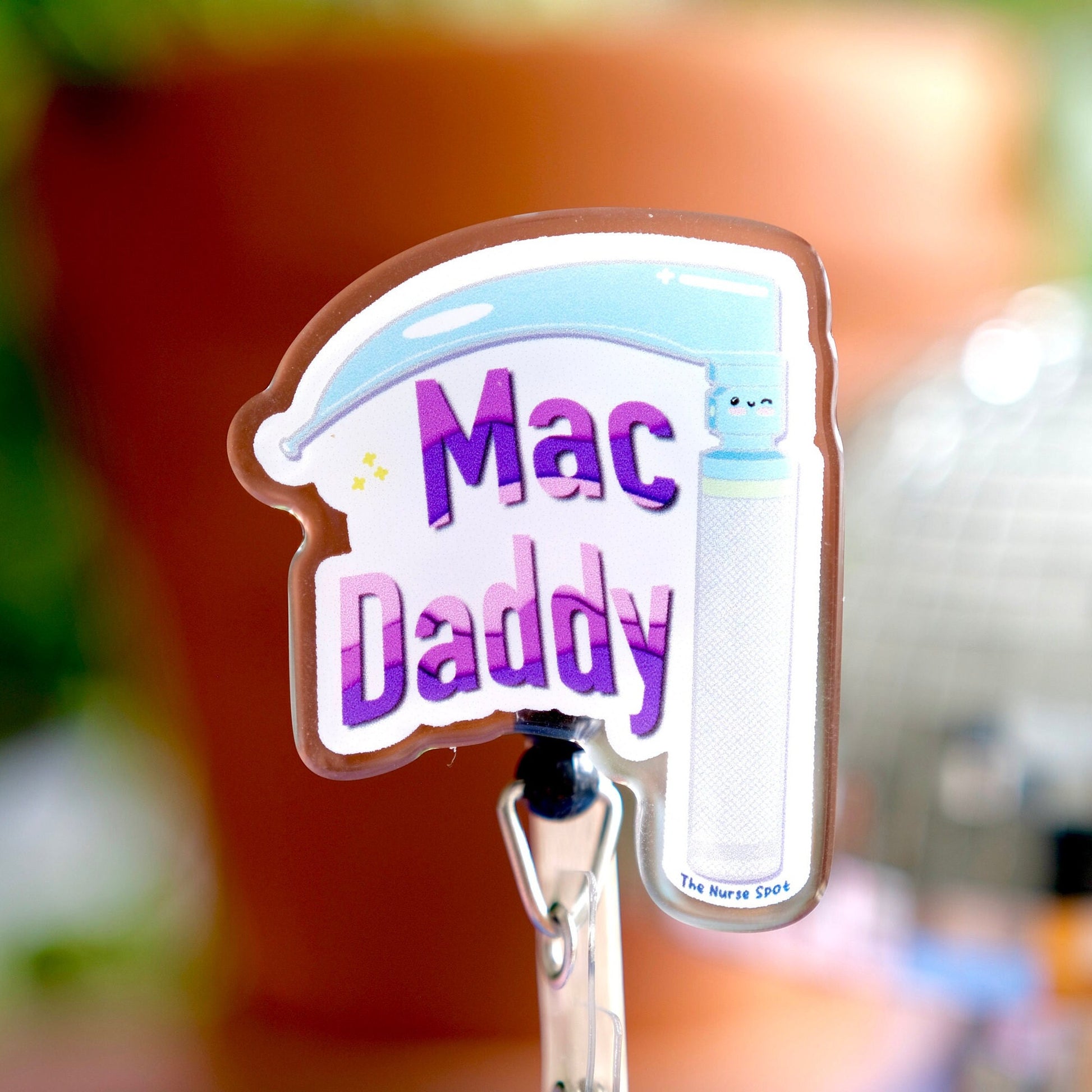 Cute Mac Daddy Nurse Badge Reel, Anesthesia Badge Reel