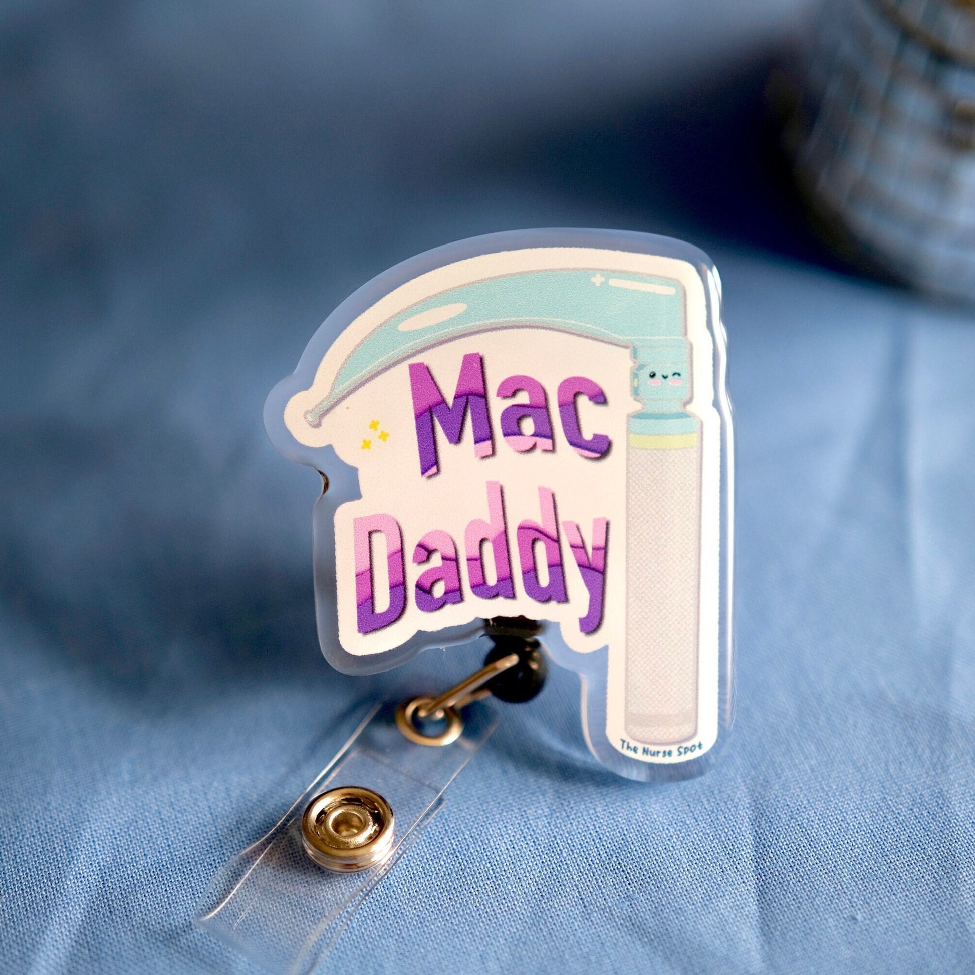 Cute Mac Daddy Nurse Badge Reel, Anesthesia Badge Reel