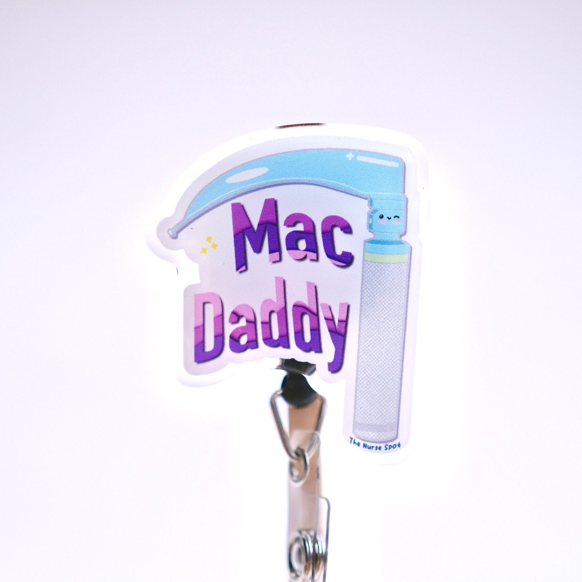 Cute Mac Daddy Nurse Badge Reel, Anesthesia Badge Reel