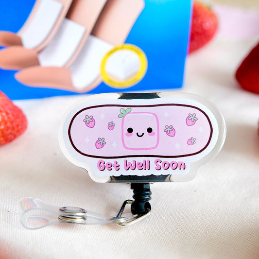 Cute Strawberry Nurse Badge Reel