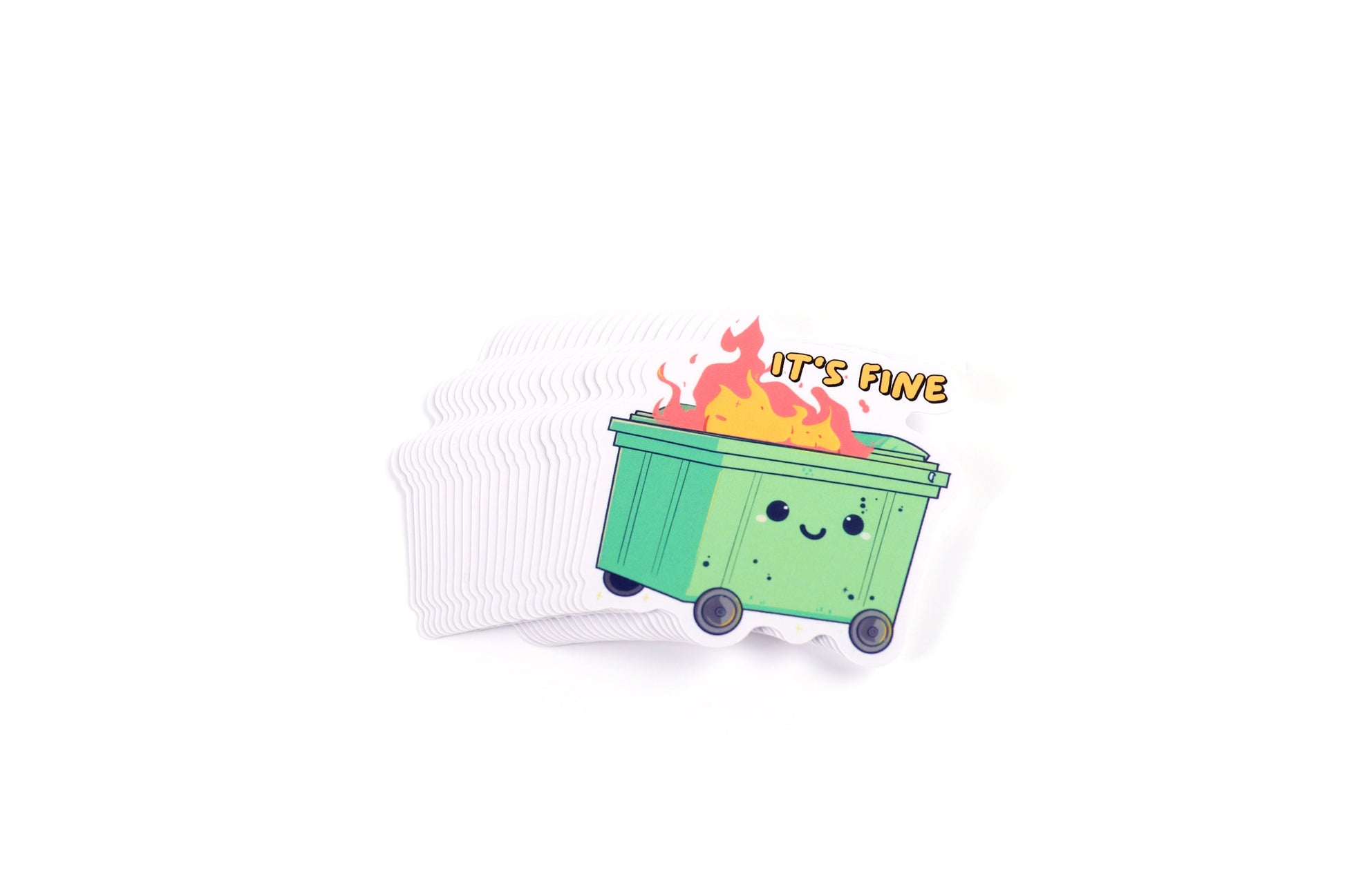 Dumpster Fire, Cute Nurse Matte Stickers