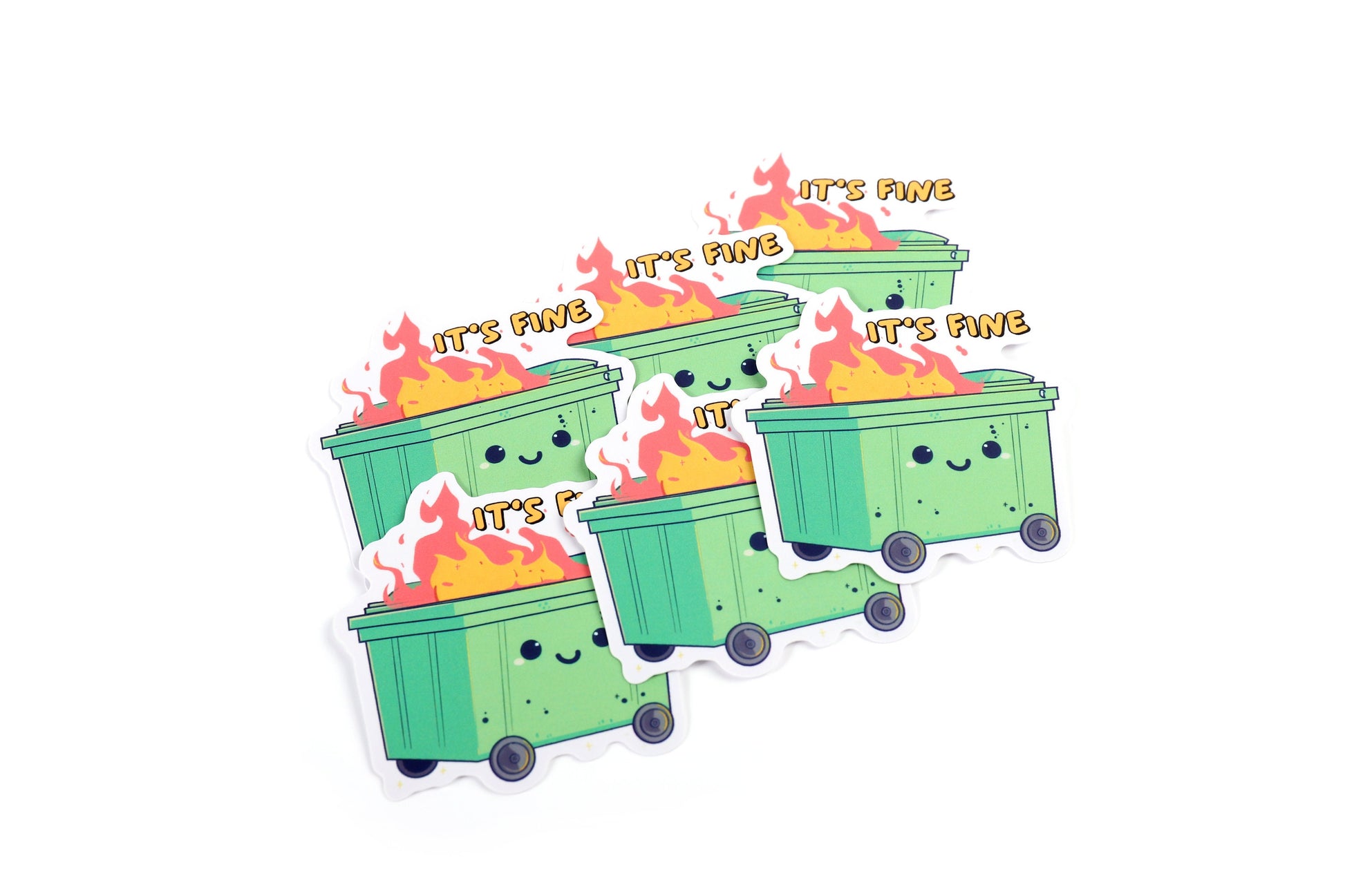 Dumpster Fire, Cute Nurse Matte Stickers