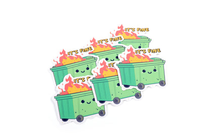 Dumpster Fire, Cute Nurse Matte Stickers