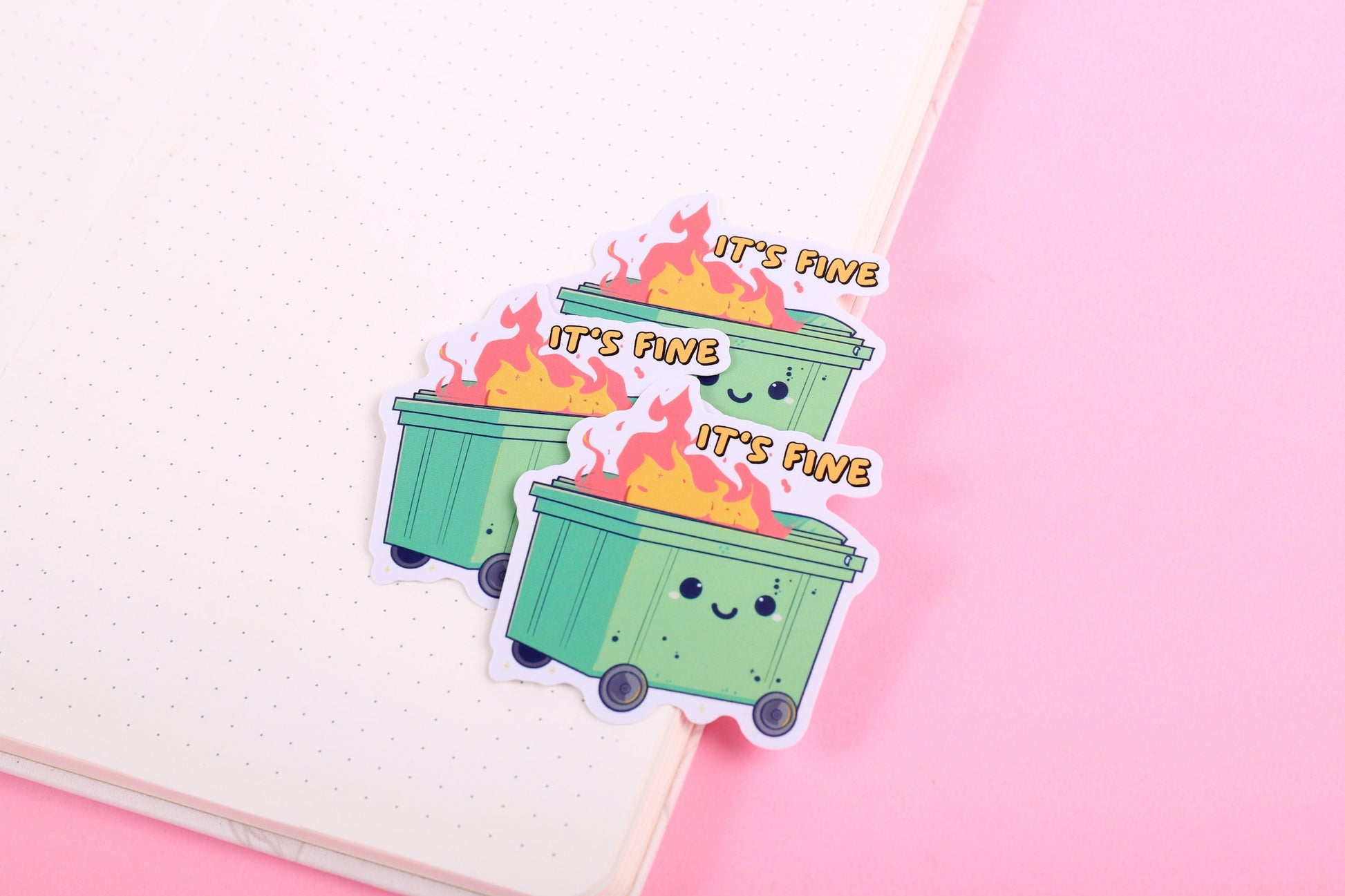 Dumpster Fire, Cute Nurse Matte Stickers
