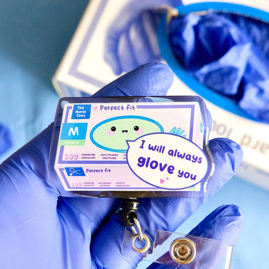 Glove You - Cute Nurse Badge Reel