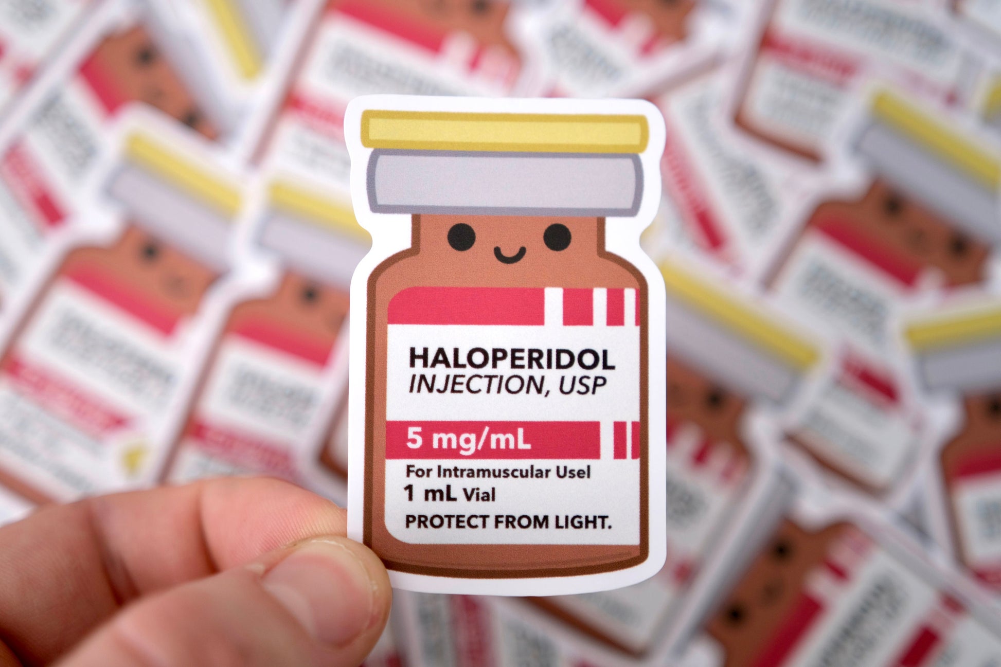 Haldol Cute Nurse Stickers - Medicine Vial