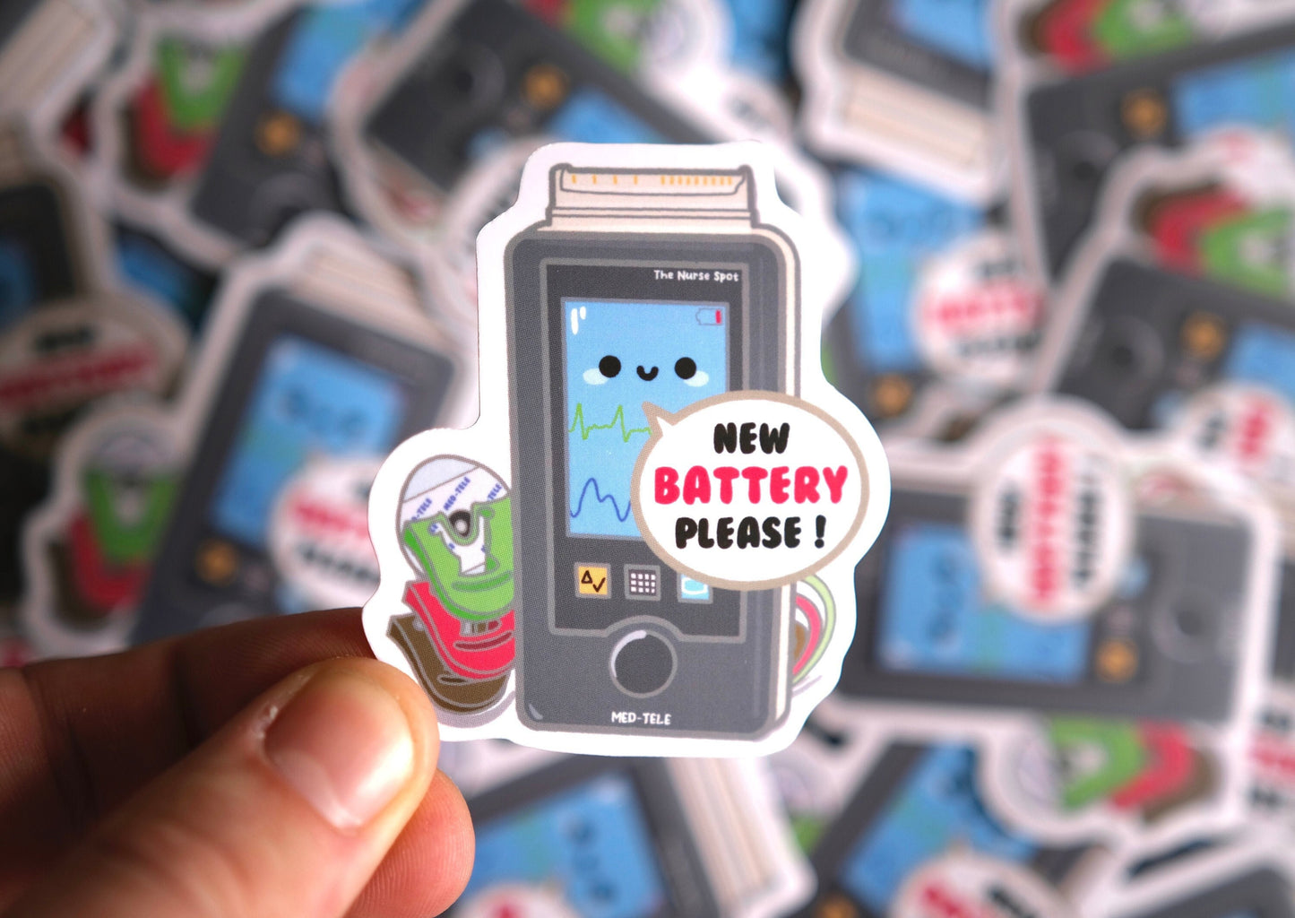 Heart Monitor Vinyl Sticker, Matte, Cute Nurse Stickers