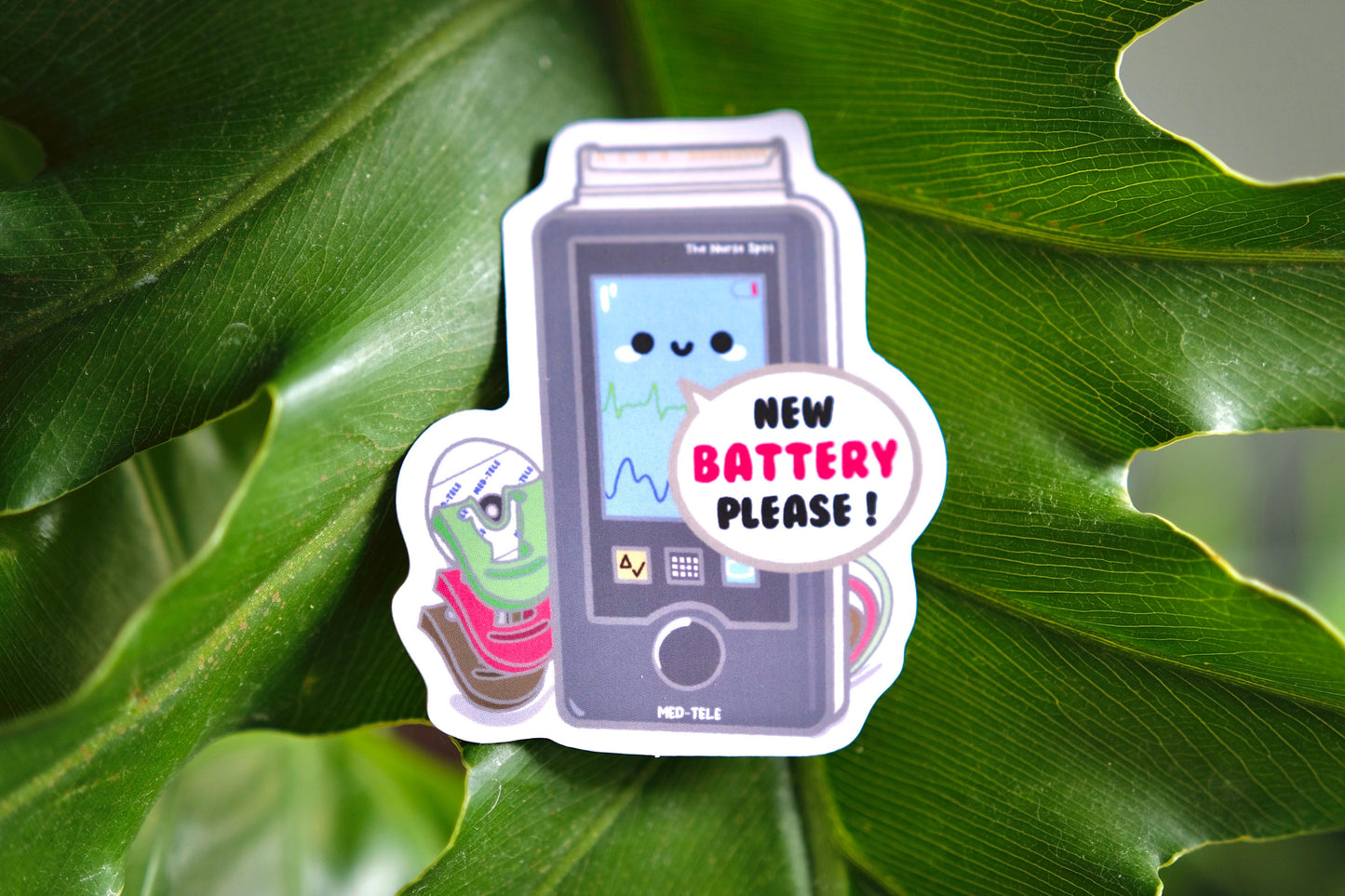 Heart Monitor Vinyl Sticker, Matte, Cute Nurse Stickers