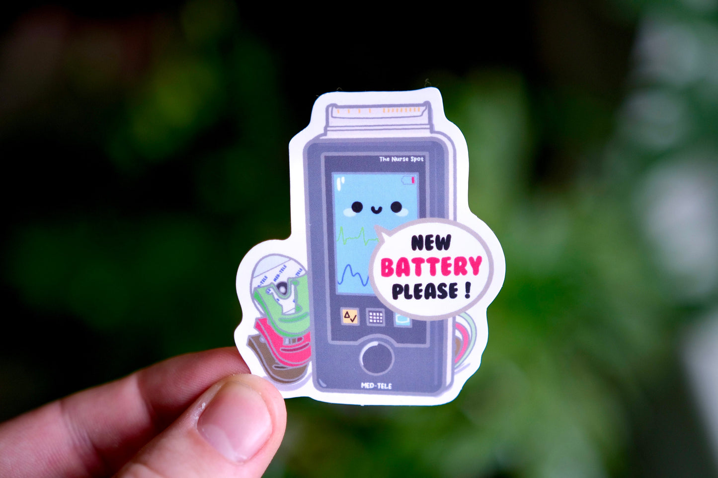 Heart Monitor Vinyl Sticker, Matte, Cute Nurse Stickers