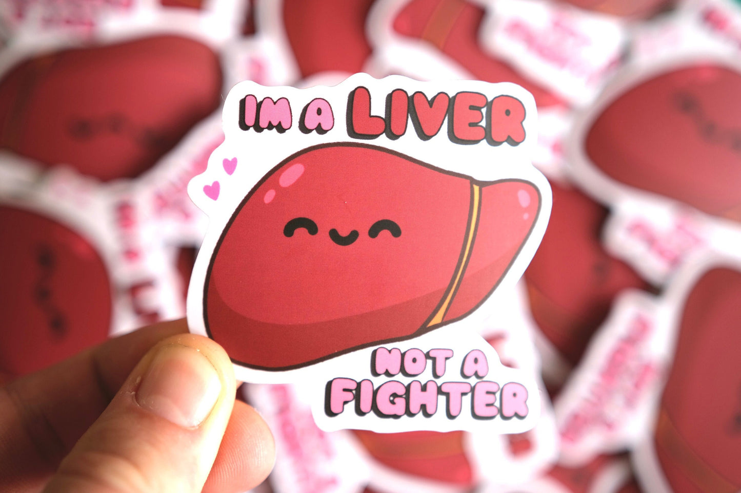 Liver, Not a Fighter - Vinyl Anatomy Stickers