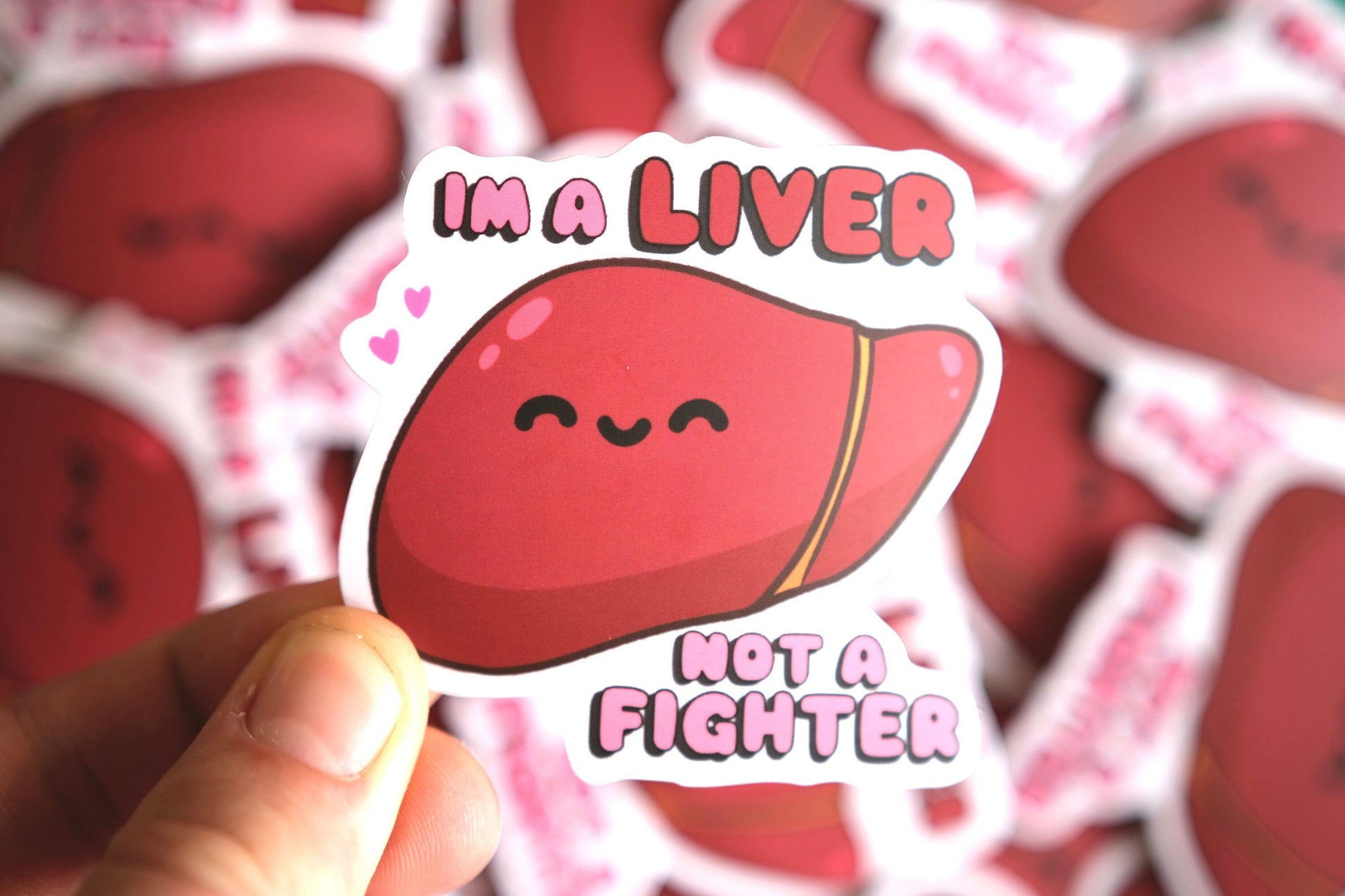 Liver, Not a Fighter - Vinyl Anatomy Stickers