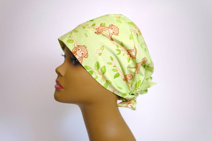 Monkey Scrub Cap - Scrub Caps for Women Ponytail, Surgical Cap