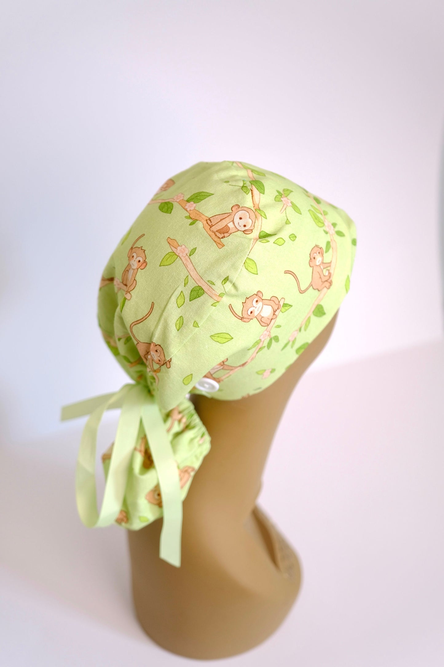 Monkey Scrub Cap - Scrub Caps for Women Ponytail, Surgical Cap