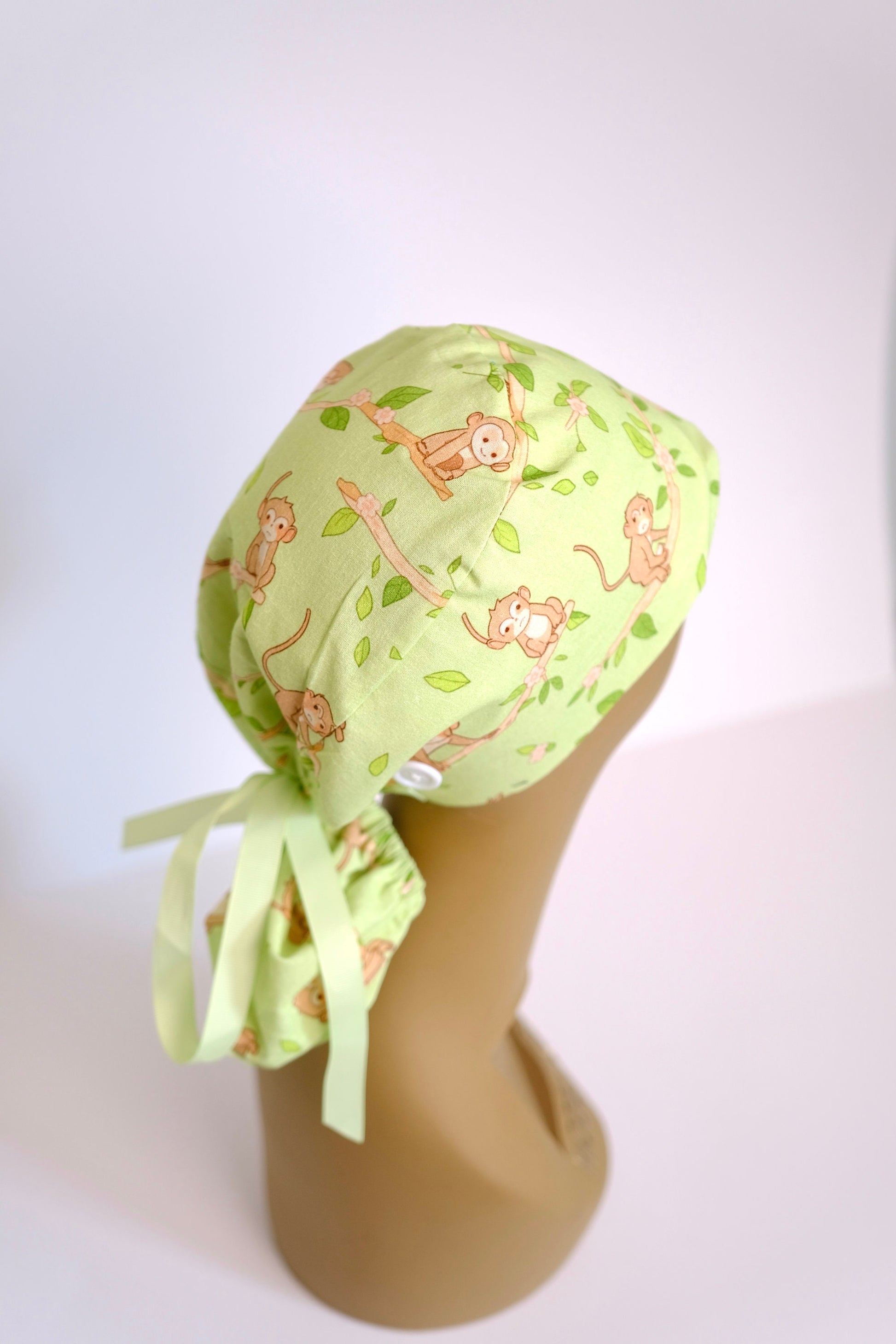 Monkey Scrub Cap - Scrub Caps for Women Ponytail, Surgical Cap