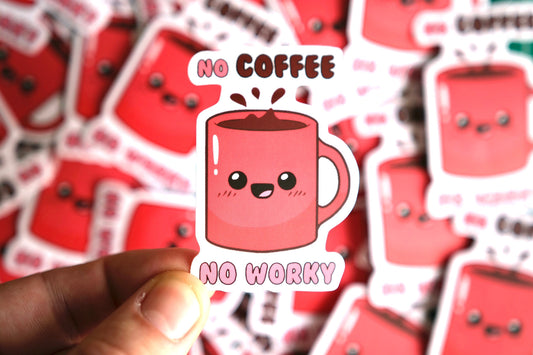 No Coffee No Worky Vinyl Sticker, Cute Nurse Stickers