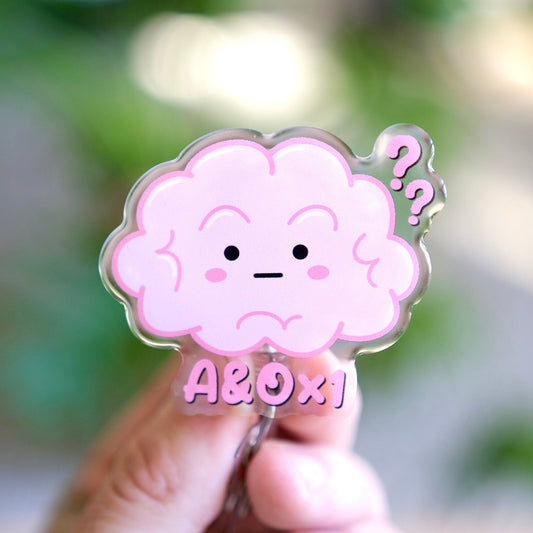 Personalized A&Ox1 Brain Nurse Badge Reel