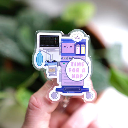 Personalized Anesthesia Machine Acrylic Nurse Badge Reel